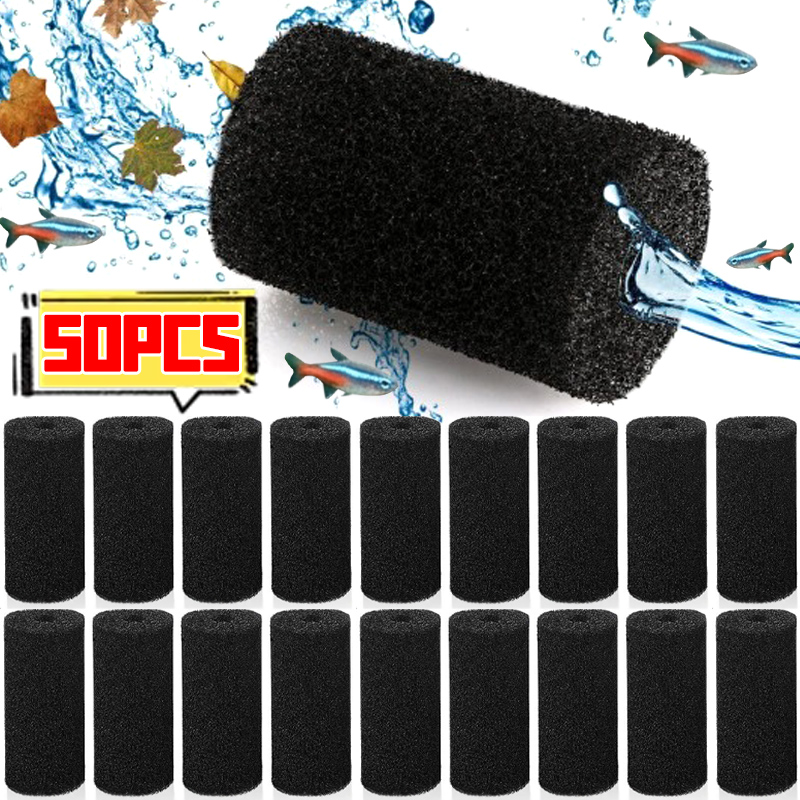 Aquarium Planted Filter - 50/5xプレフィルタースポンジ水槽魚タンク吸水口フィルターフォームロールリーチスポンジツール、魚やエビが吸い込まれるのを防ぐためのツール