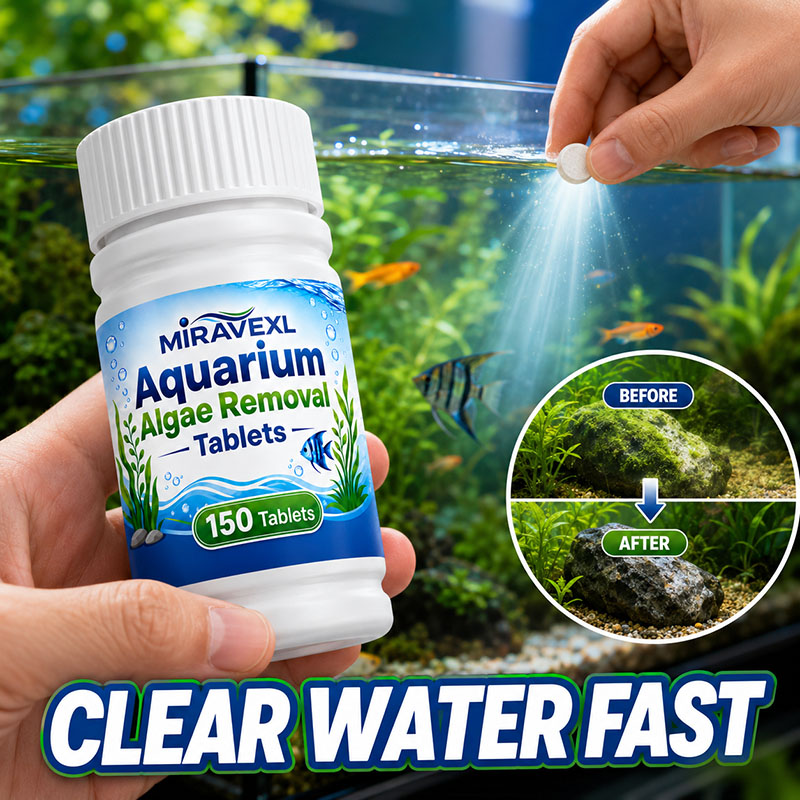 Planted Aquarium With Fish - ミラベックスL 150 水槽藻類除去タブレット、安全な藻類抑制剤、淡水魚と水生植物のための迅速な緑水除去剤