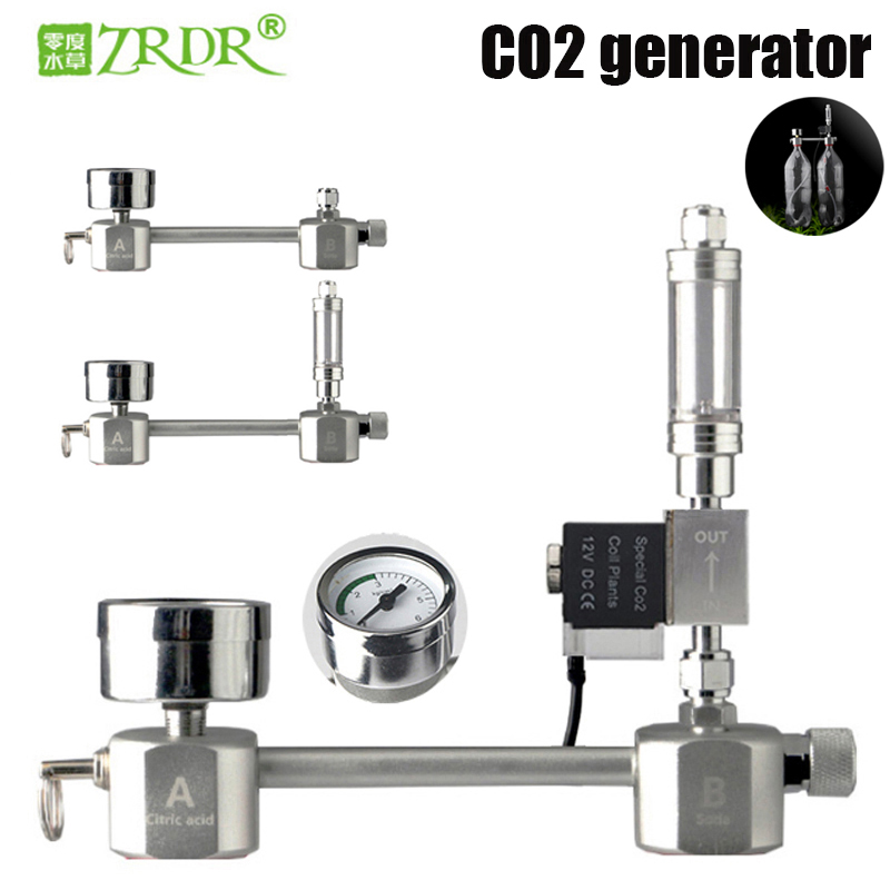 Planted Aquarium Co2 System - 水族館CO2レギュレーターシステムキット,バルブ付きCO2ディフューザージェネレーター,バブルアトマイザー,水槽,植物用二酸化炭素