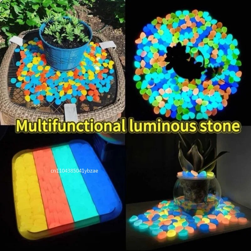 100～800個の暗闇で光る小石、景観、庭の小道、鉢植え、公 - Aquarium Planting のレビューと価格