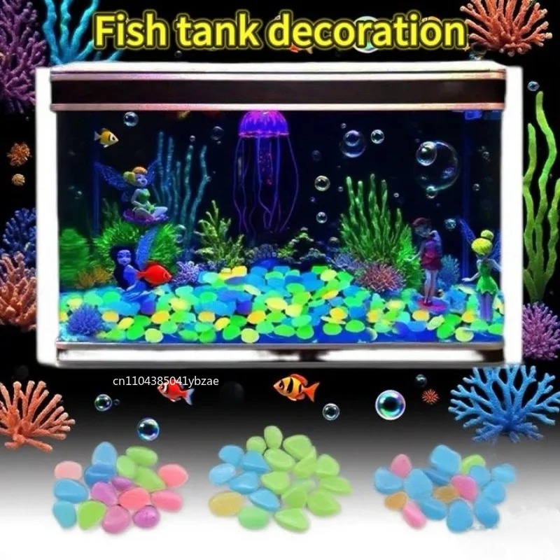 100～800個の暗闇で光る小石、景観、庭の小道、鉢植え、公 - Aquarium Planting のレビューと価格