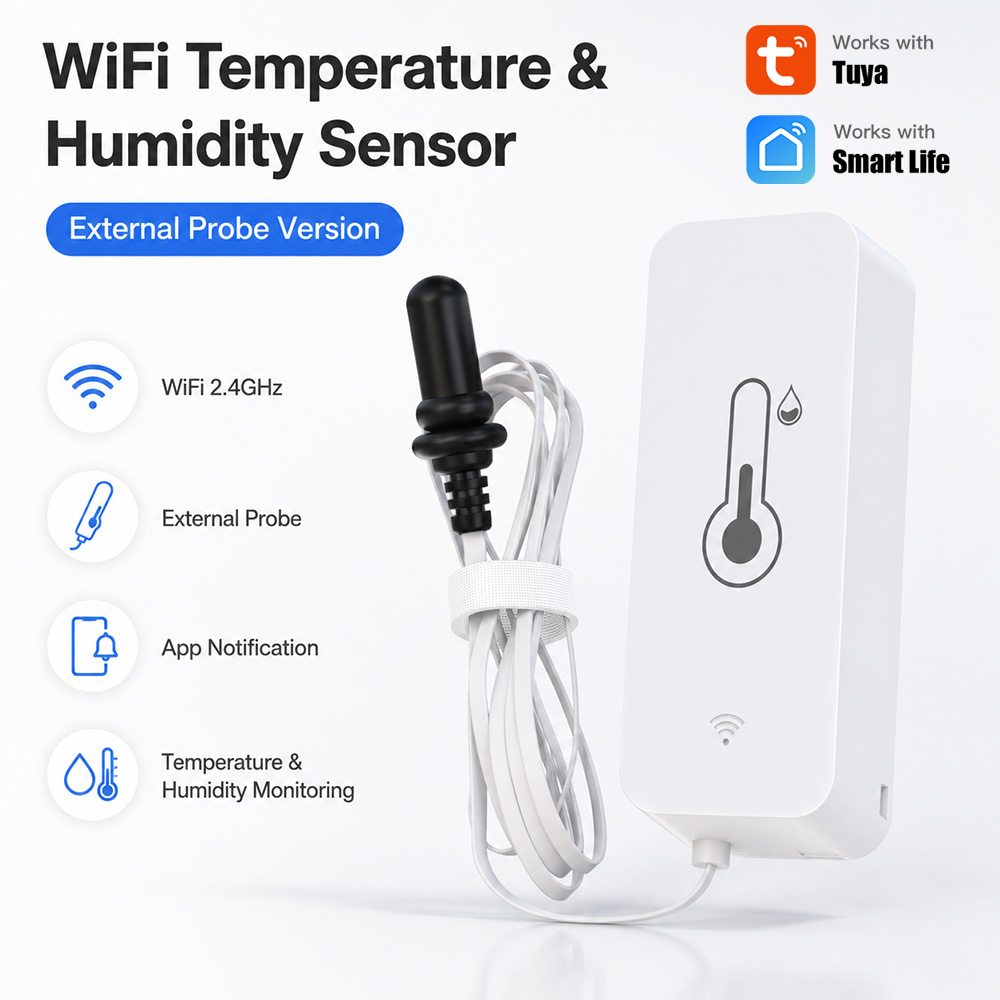 Tuya WiFi 温度湿度センサー 外部プローブ付き スマ - Aquarium Planting のレビューと価格
