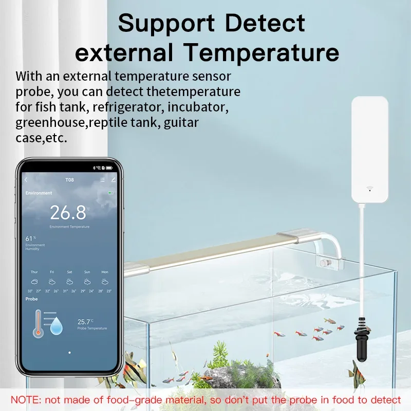 Tuya WiFi 温度湿度センサー 外部プローブ付き スマ - Aquarium Planting のレビューと価格